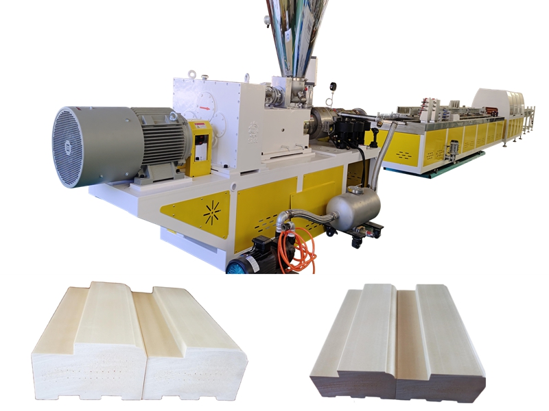 PVC WPC Soliede deurraamproduksie -ekstruderingsmasjienlyn